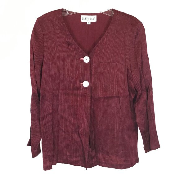 Petite Medium David Dart Abalone Shell Ribbed Top - Picture 1 of 3